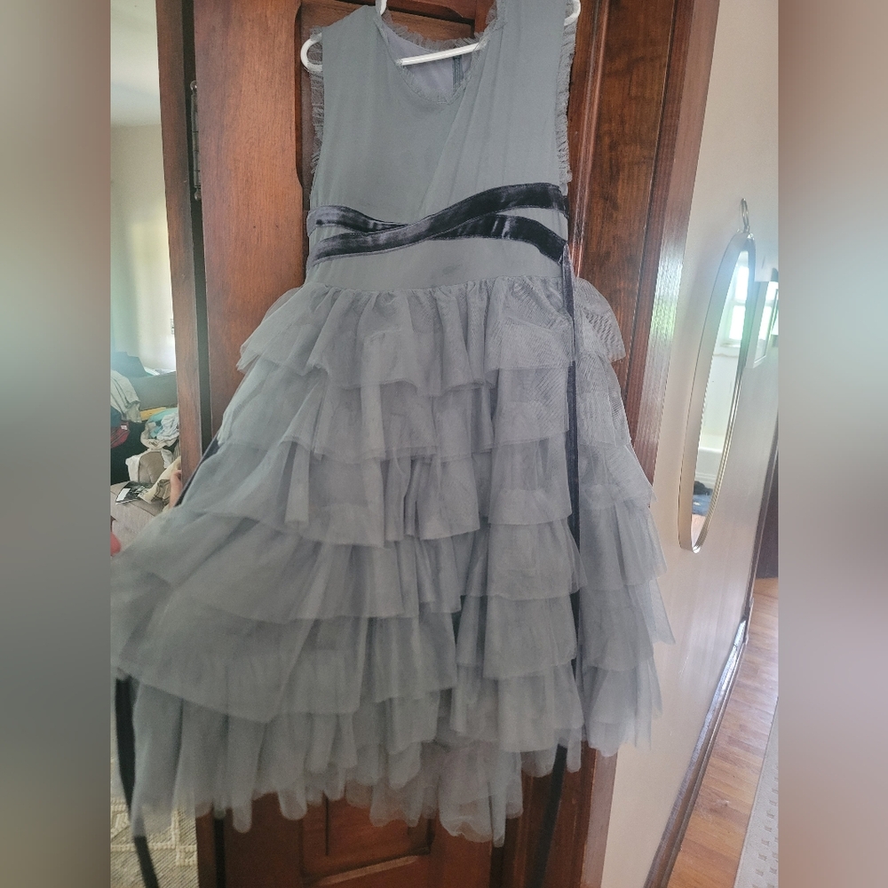 Joy Folie size 8 Geneva Petticoat Dress in Dusty Blue